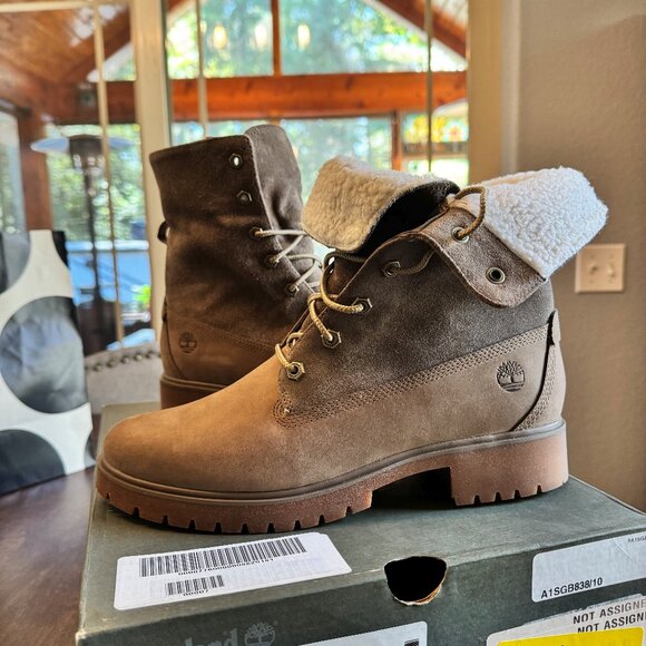 Timberland Women's Teddy Fleece Fold Down Boots - Picture 1 of 8
